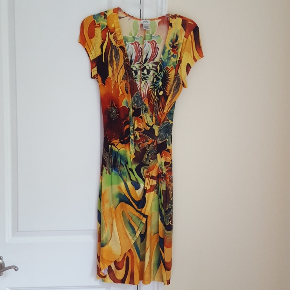 Cache tropical print dress
